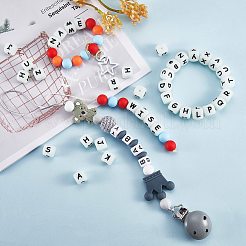 20Pcs Luminous Cube Letter Silicone Beads 12x12x12mm Square Dice Alphabet Beads with 2mm Hole Spacer Loose Letter Beads for Bracelet Necklace Jewelry Making&nbsp;JX437M