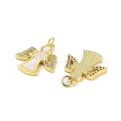 Brass Micro Pave Clear Cubic Zirconia Pendants&nbsp;KK-K365-19G