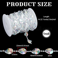 13M Oval Acrylic Hanging Crystal Beads&nbsp;DIY-BC0016-81