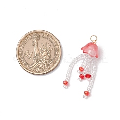 Glass Seed Beaded Jellyfish Pendants&nbsp;PALLOY-MZ00707