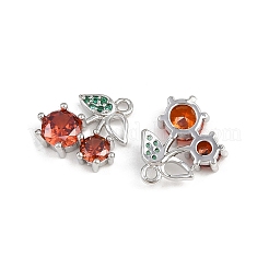 Brass Micro Pave Cubic Zirconia Pendants&nbsp;KK-C115-03C-03P