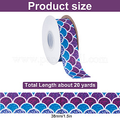 20 Yards Flat Printed Polyester Grosgrain Ribbon&nbsp;OCOR-WH0067-90A