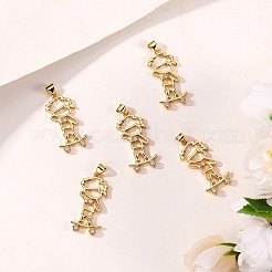 5Pcs Rack Plating Brass Micro Pave Cubic Zirconia Pendants&nbsp;ZIRC-SZ0003-73