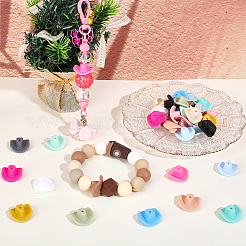 36Pcs 18 Colors Hat Food Grade Eco-Friendly Silicone Focal Beads&nbsp;SIL-PA0001-61
