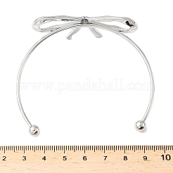 Bowknot 304 Stainless Steel Cuff Bangles&nbsp;BJEW-S171-01A-P