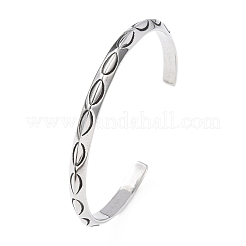 Retro 316 Surgical Stainless Steel Cuff Bangles&nbsp;BJEW-C142-09AS