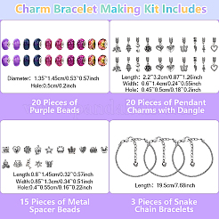 DIY Alloy & Brass European Style Bracelet Jewelry Making Kits&nbsp;DIY-YW0010-66