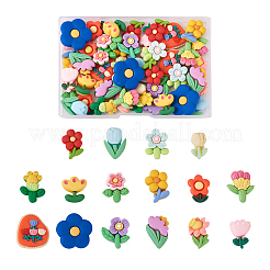 64Pcs 16 Styles Opaque Resin Cabochon&nbsp;CRES-TA0001-18
