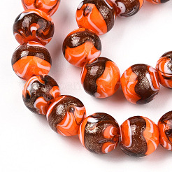 Handmade Gold Sand Lampwork Beads&nbsp;LAMP-N028-001G