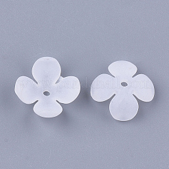 4-Petal Transparent Acrylic Bead Caps&nbsp;FACR-T001-14