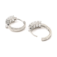 Brass with Cubic Zirconia Hoop Earrings&nbsp;EJEW-D078-29P