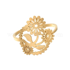 304 Stainless Steel Rings for Women&nbsp;RJEW-S238-12