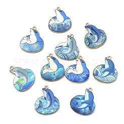 24Pcs 12 Styles Printed Alloy Pendants&nbsp;ENAM-CJ0006-80