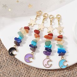 Moon Alloy Enamel Pendant Decorations&nbsp;HJEW-JM01276
