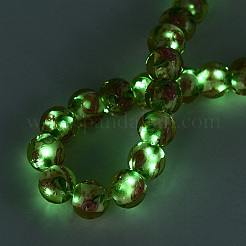 Luminous Handmade Lampwork & Glitter Powder Beads Strands&nbsp;LAMP-Q041-01H