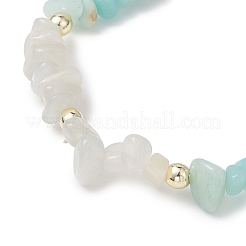 Natural & Synthetic Mixed Gemstone Chip Beads Stretch Bracelets for Women&nbsp;BJEW-JB13107