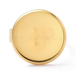 Ion Plating(IP) Adjustable 304 Stainless Steel Finger Rings Components&nbsp;STAS-P291-01E-G