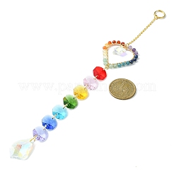 Glass Teardrop Pendant Decorations&nbsp;HJEW-JM01112-04