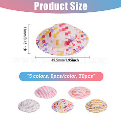 30Pcs 5 Colors Mini Straw Hat for Doll Decorative Accessories&nbsp;DIY-BC0014-20