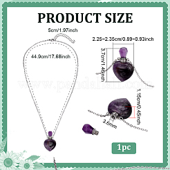 1Pc Natural Gemstone Heart Perfume Bottle Pendant Necklaces&nbsp;NJEW-PH0001-61C