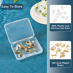 10Pcs 5 Styles Brass Stud Earring Findings&nbsp;KK-TA0002-82