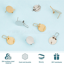 12Pcs 2 Colors 304 Stainless Steel Stud Earring Findings&nbsp;STAS-SP0001-89A