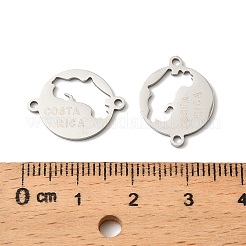 201 201 Stainless Steel Connector Charms&nbsp;STAS-D380-03P