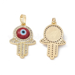 Rack Plating Eco-friendly Brass Micro Pave Clear Cubic Zirconia Pendants&nbsp;LAMP-G157-02G