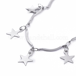 Tarnish Resistant Star 304 Stainless Steel Charm Bracelets&nbsp;BJEW-JB05219