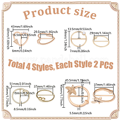 8Pcs 4 Styles Alloy Buckles&nbsp;AJEW-GA0007-98