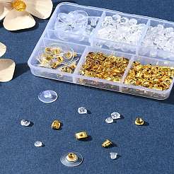 6 Styles Brass Bullet Clutch Bullet Clutch Earring Backs with Pad&nbsp;FIND-FS0003-08G