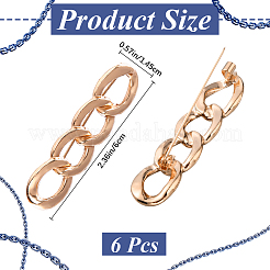 6Pcs Chain Shape Alloy Adjustable Jean Pins&nbsp;AJEW-GF0009-70LG