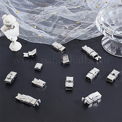 20 Sets Smooth Surface 201 Stainless Steel Watch Band Clasps&nbsp;STAS-DC0011-59