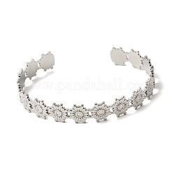 201 Stainless Steel Open Cuff Bangles for Women&nbsp;BJEW-Z162-02P