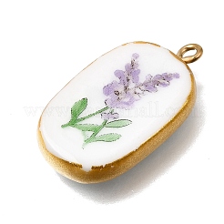 Fruit & Floral & Animals Printed Handmade Porcelain Pendants&nbsp;X-STAS-Z207-01G-02