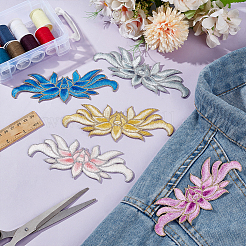 5Pcs 5 Colors Polyester Computerized Embroidery Cloth Sew on Patches&nbsp;DIY-BC0016-60