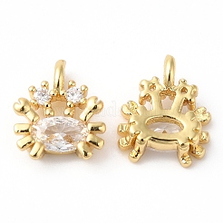 Rack Plating Brass Micro Pave Cubic Zirconia Pendants&nbsp;X-KK-R143-05G