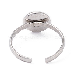 Non-Tarnish 304 Stainless Steel Cuff Rings Components&nbsp;STAS-F274-04A