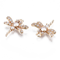 Brass Micro Pave Clear Cubic Zirconia Pendants&nbsp;KK-S359-121-RS