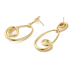 Teardrop Brass Dangle Stud Earrings&nbsp;EJEW-G382-14G