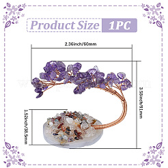 1Pc Natural Amethyst Chips Tree of Life Display Decorations&nbsp;DJEW-PA0001-02B