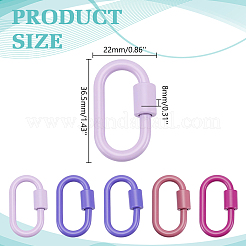5Pcs 5 Styles Baking Paint Alloy Screw Locking Carabiners&nbsp;FIND-DR0002-39