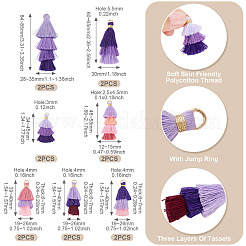 14Pcs 7 Styles Polycotton(Polyester Cotton) Tassel Pendant Decorations&nbsp;FIND-TA0009-24