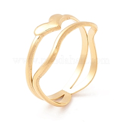 Ion Plating(IP) 304 Stainless Steel Cuff Ring&nbsp;RJEW-F121-01G