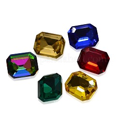 Faceted Rectangle K9 Glass Pointed Back Rhinestone Cabochons&nbsp;RGLA-A017-8x10mm-SM