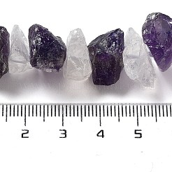 Raw Rough Natural Amethyst & Quartz Crystal Beads Strands&nbsp;G-P528-A12-01