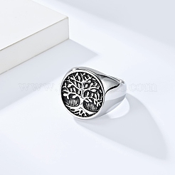 Retro Stainless Steel Tree of Life Finger Ring&nbsp;FIND-PW0020-06C-AS