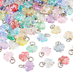 100Pcs 10 Style Transparent Acrylic Pendants&nbsp;PALLOY-TAC0229