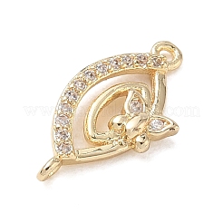 Butterfly Theme Brass Micro Pave Clear Cubic Zirconia Connector Charms&nbsp;CU-CBAFF5B-02A-G