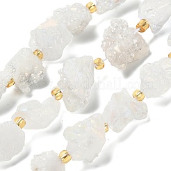 Electroplated Natural Druzy Agate Beads Strands&nbsp;G-G289-02B